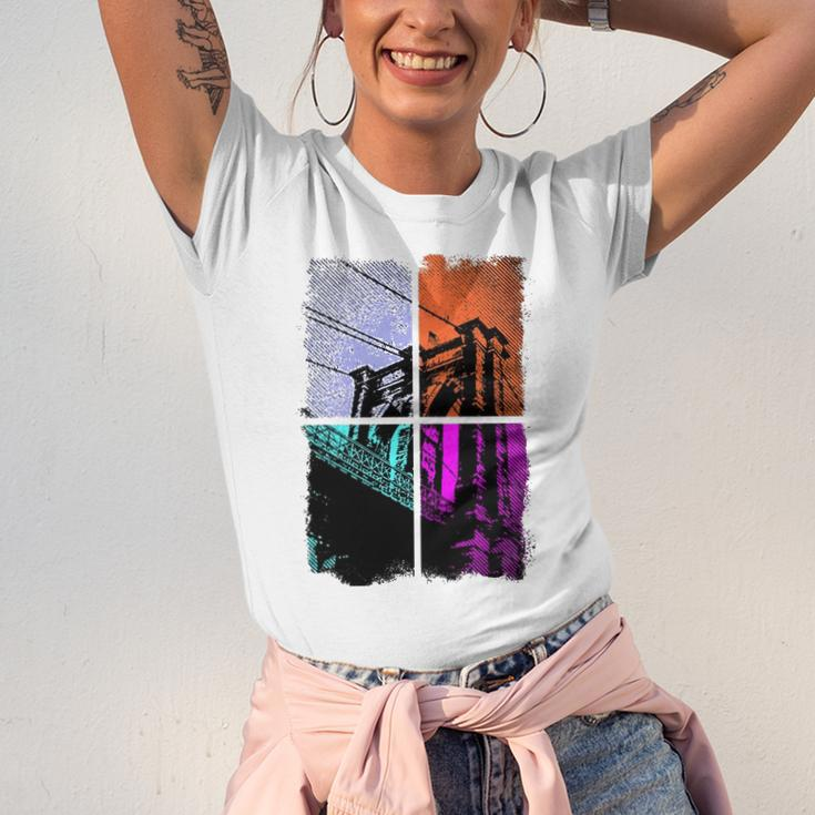 Retro Brooklyn Bridge Nyc Vintage Distressed Jersey T-Shirt