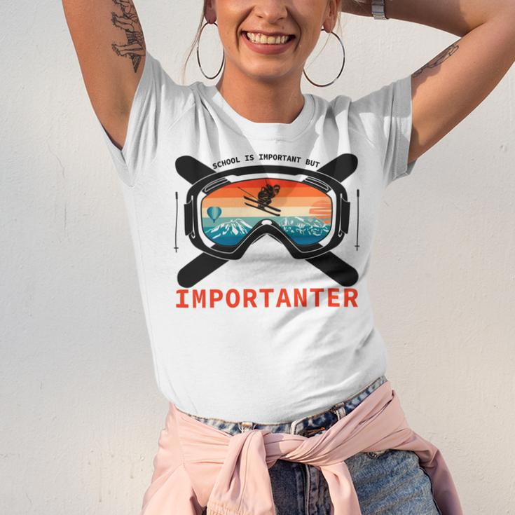 School Is Important But Skiing Is Importanter Unisex Jersey Short Sleeve Crewneck Tshirt