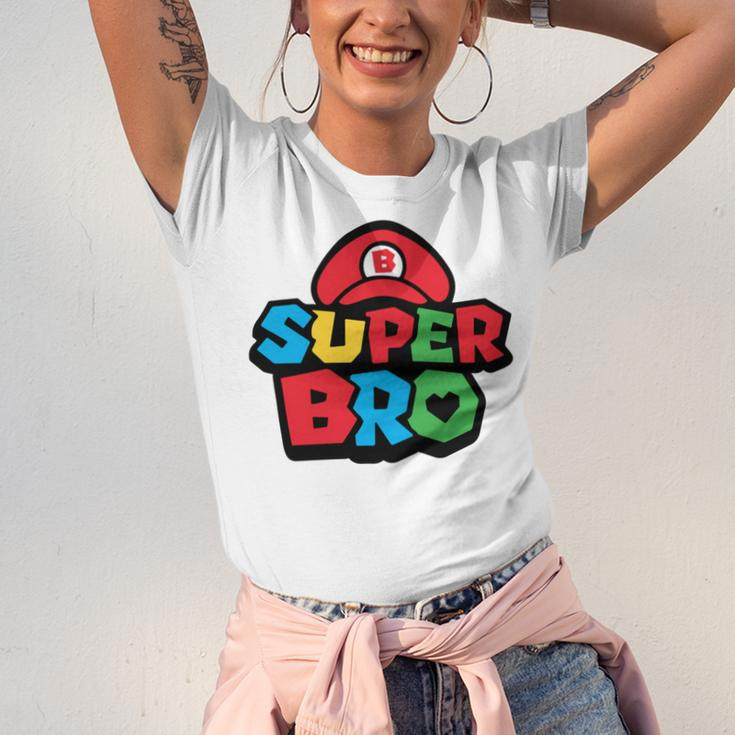 Super Bro Funny Brother Video Gaming Lover Gift Birthday Holiday By Mesa Cute Unisex Jersey Short Sleeve Crewneck Tshirt