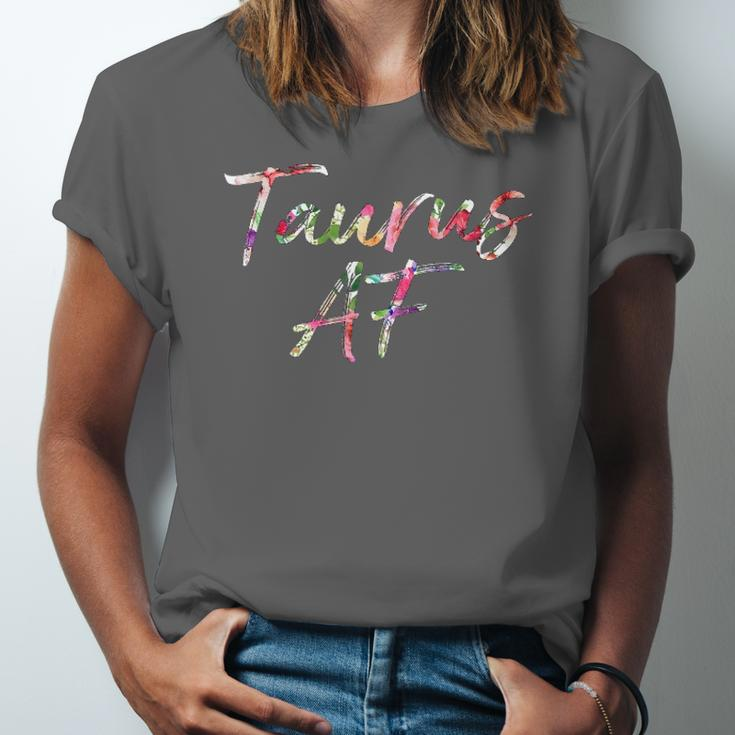 Birthday Taurus Af Floral Jersey T-Shirt
