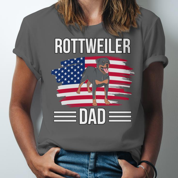 Dog Owner Us Flag 4Th Of July Fathers Day Rottweiler Dad Unisex Jersey Short Sleeve Crewneck Tshirt
