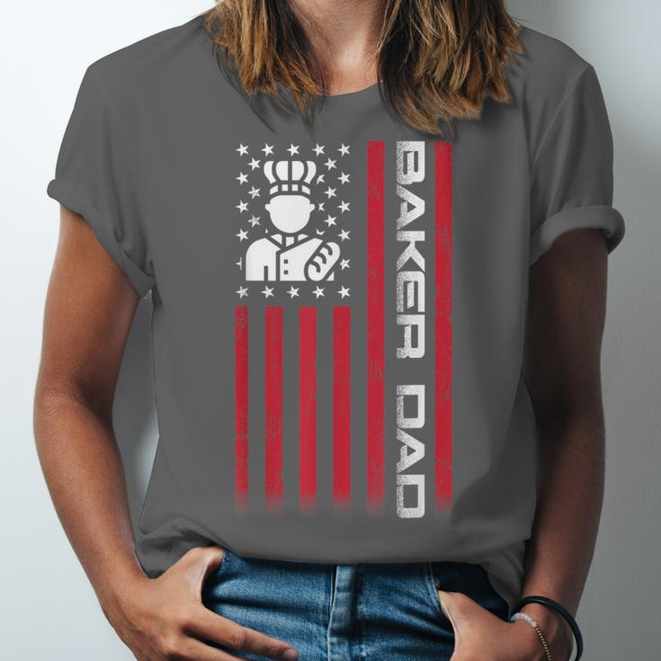 Mens 4Th Of July Us Flag Baker Dad Gift For Fathers Day Unisex Jersey Short Sleeve Crewneck Tshirt