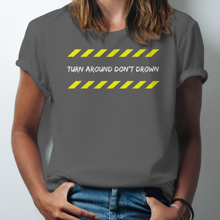 Turn Around Dont Drown Caution Flooding Safety Warning Tape Jersey T ...
