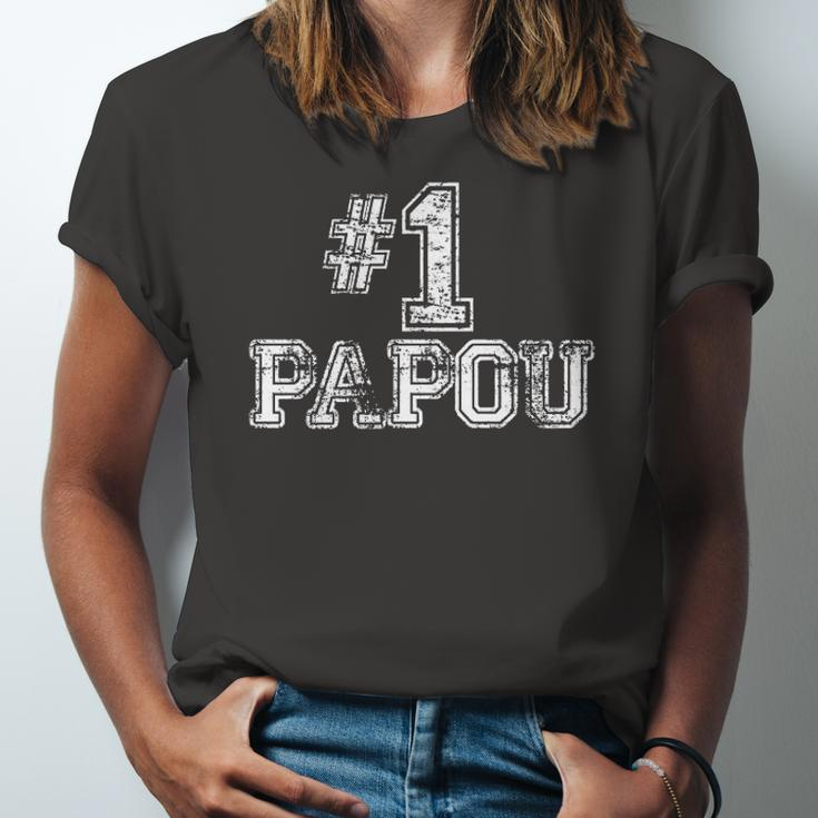 1 Papou Number One Sports Fathers Day Jersey T-Shirt