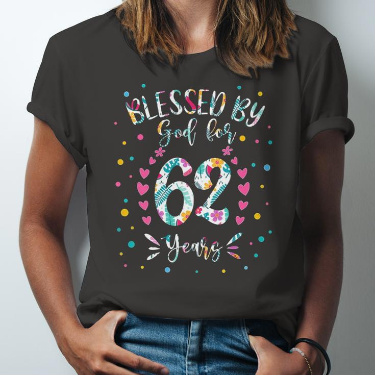 62Nd Birthday S For Blessed By God For 62 Years Jersey T-Shirt