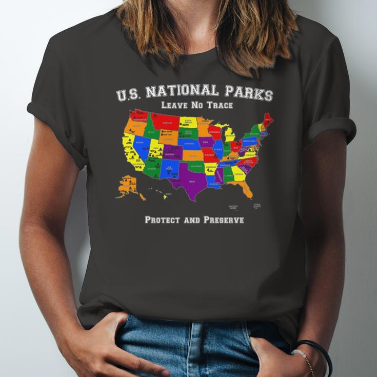 All 63 Us National Parks For Campers Hikers Walkers Jersey T-Shirt