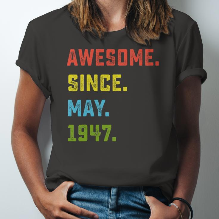 75Th Birthday Awesome Since May 1947 75 Years Old Jersey T-Shirt