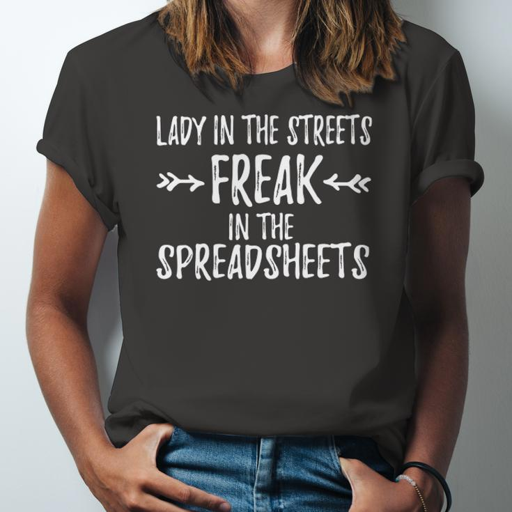 Accountant Lady In The Sheets Freak In The Spreadsheets Jersey T-Shirt