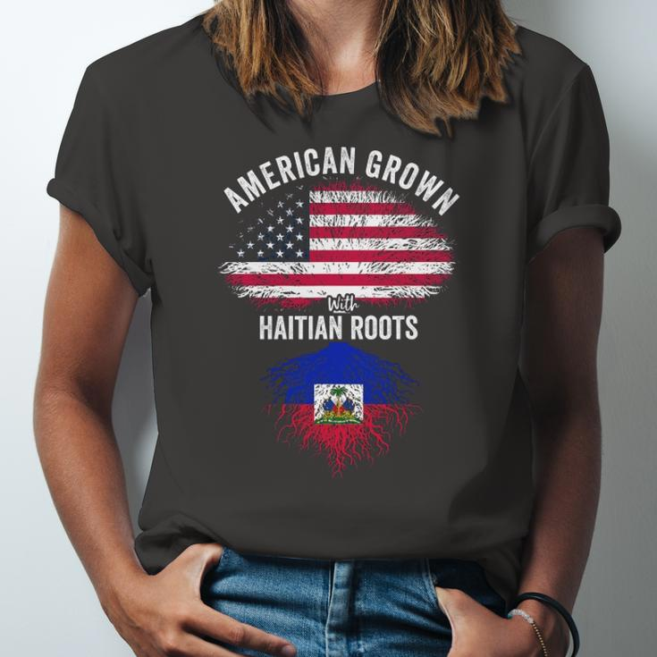 American Grown With Haitian Roots Usa Haiti Flag Jersey T-Shirt