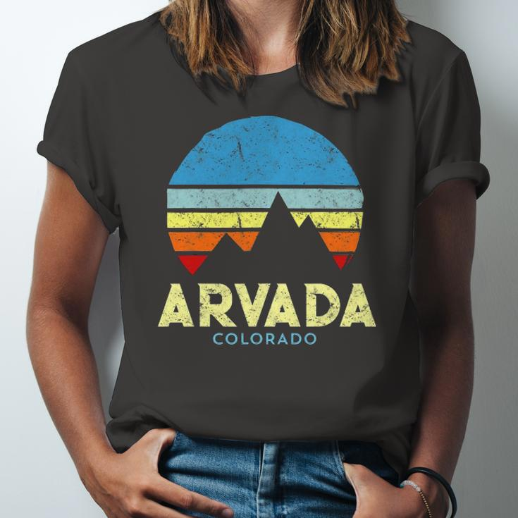 Arvada Colorado Mountains Vintage Retro Jersey T-Shirt