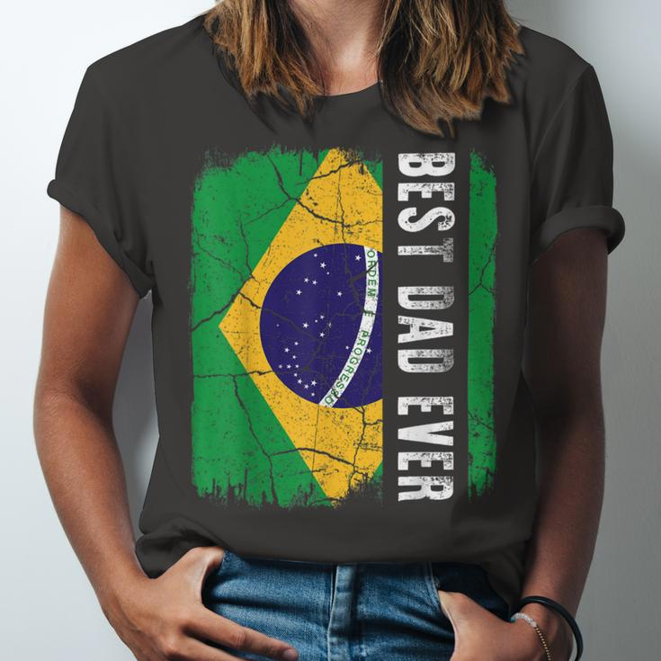 Best Brazilian Dad Ever Brazil Daddy Fathers Day Unisex Jersey Short Sleeve Crewneck Tshirt