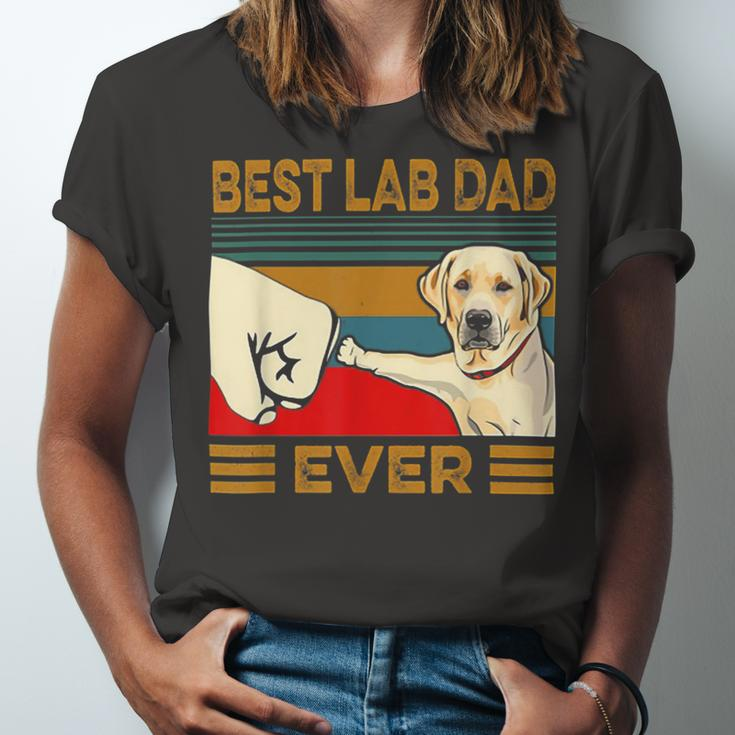 Best Lab Dad Ever Retro Vintage Unisex Jersey Short Sleeve Crewneck Tshirt