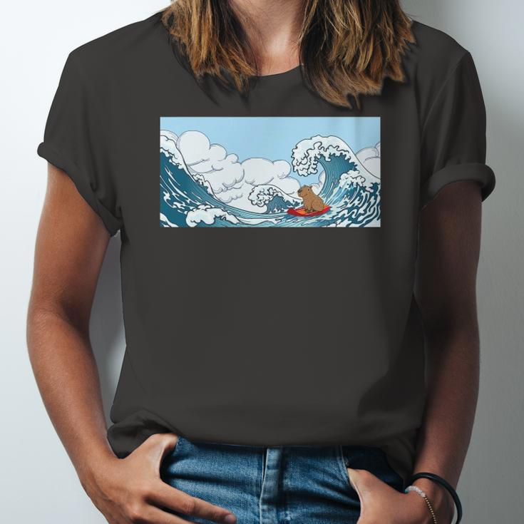 The Capybara On Great Wave Jersey T-Shirt