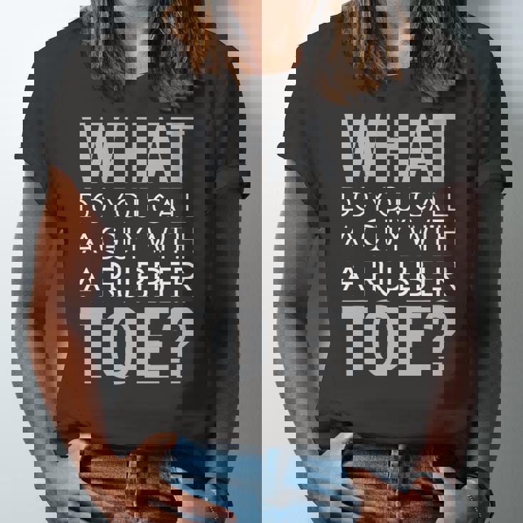 Dad Joke Novelty Tee The One About A Guy With A Rubber Toe Jersey T-Shirt