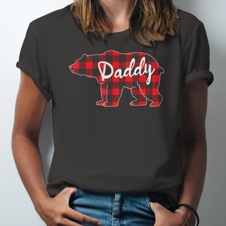 Daddy Bear Buffalo Plaid Matching Fathers Day Jersey T-Shirt