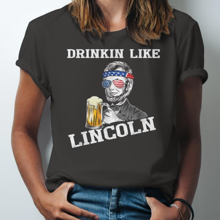 Drinking Like Lincoln 4Th Of July Independence Day Jersey T-Shirt
