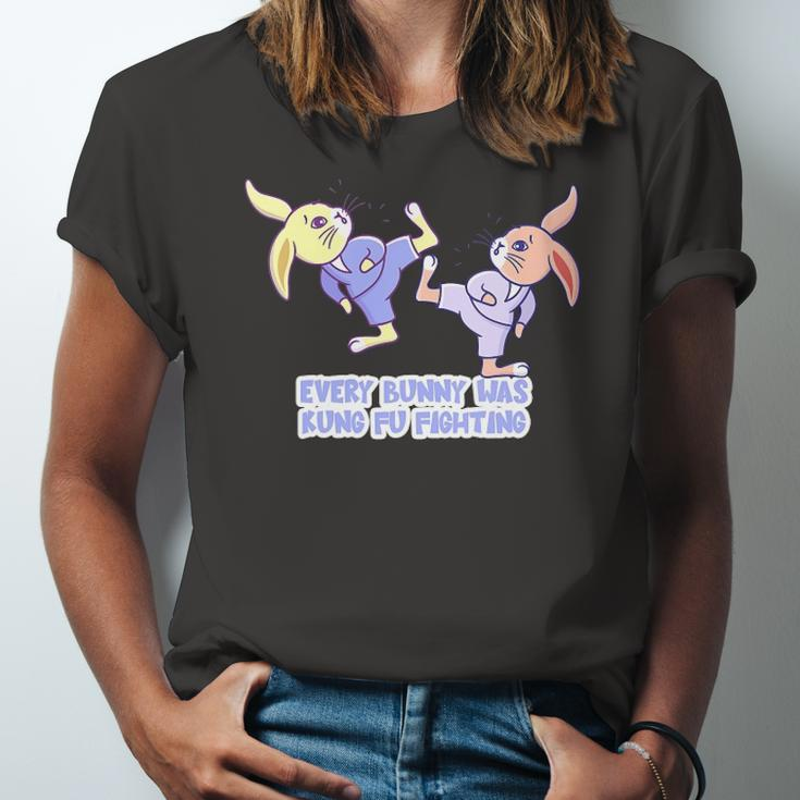 Every Bunny Was Kung Fu Fighting Easter Rabbit Jersey T-Shirt
