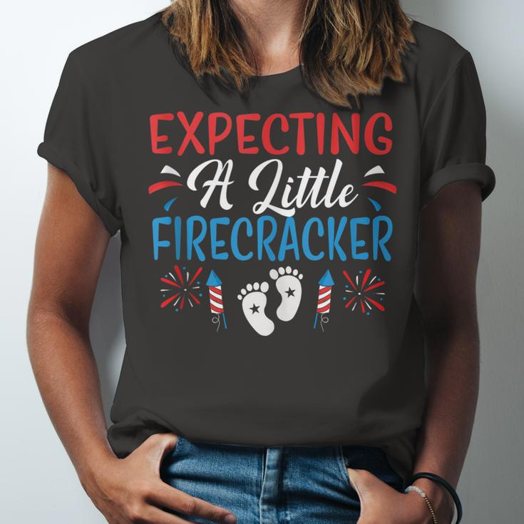 Expecting A Little Firecracker 4Th Of July Pregnancy Baby Unisex Jersey Short Sleeve Crewneck Tshirt