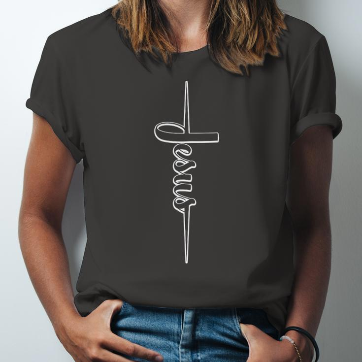 Faith Cross Jesus Believer Christian Jersey T-Shirt