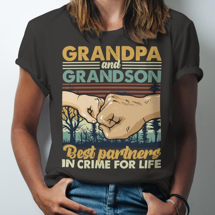 Father Grandpa And Grandson Best Partners In Crime For Life 113 Family Dad Unisex Jersey Short Sleeve Crewneck Tshirt