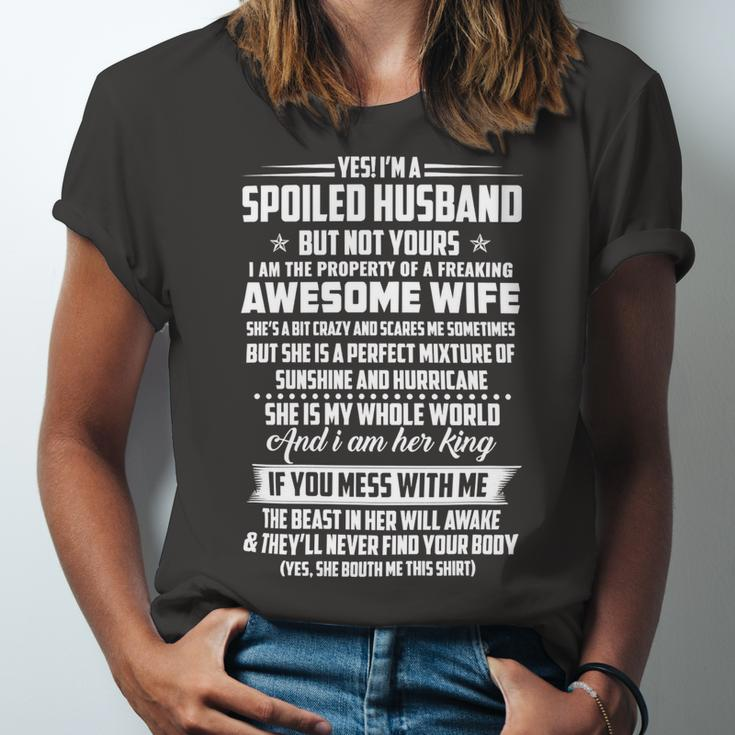Father Grandpa Yes Im A Spoiledhusband But Not Yours98 Family Dad Unisex Jersey Short Sleeve Crewneck Tshirt