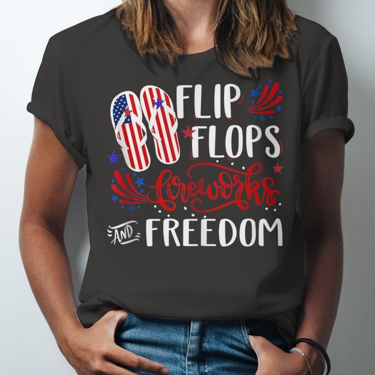 Flip Flops Fireworks And Freedom 4Th Of July V2 Jersey T-Shirt