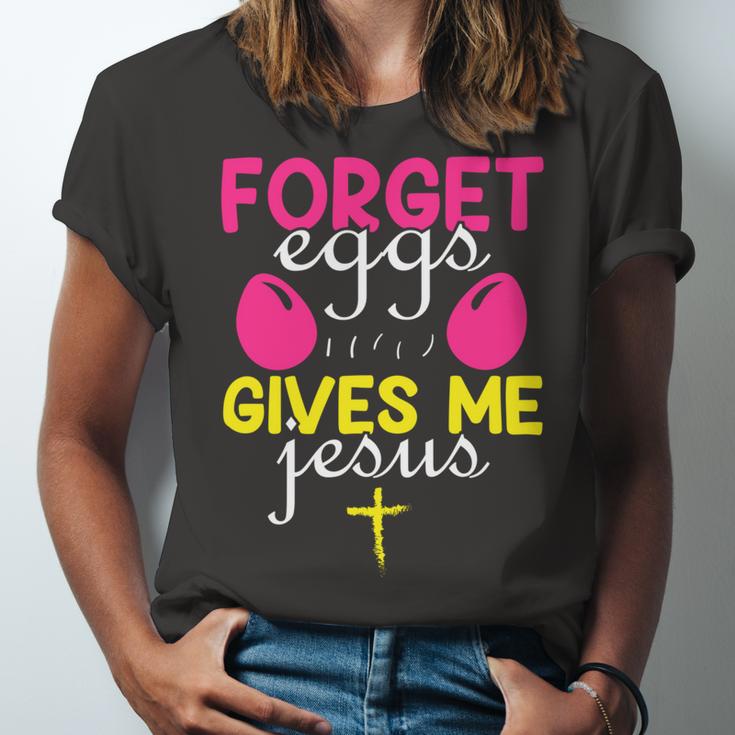 Forger Eggs Gives Me Jesus Funny Easter Day Unisex Jersey Short Sleeve Crewneck Tshirt