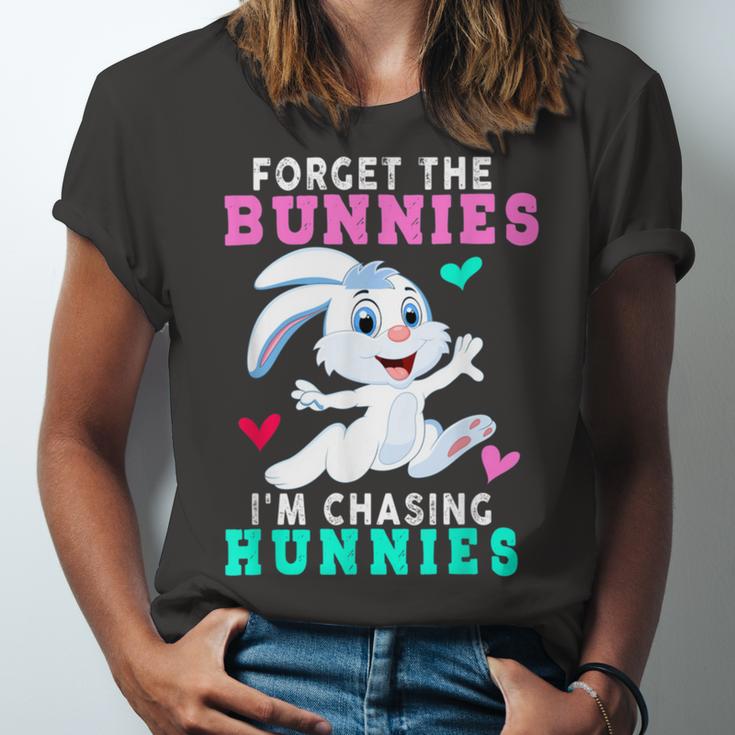 Forget The Bunnies Im Chasing Hunnies Funny Unisex Jersey Short Sleeve Crewneck Tshirt