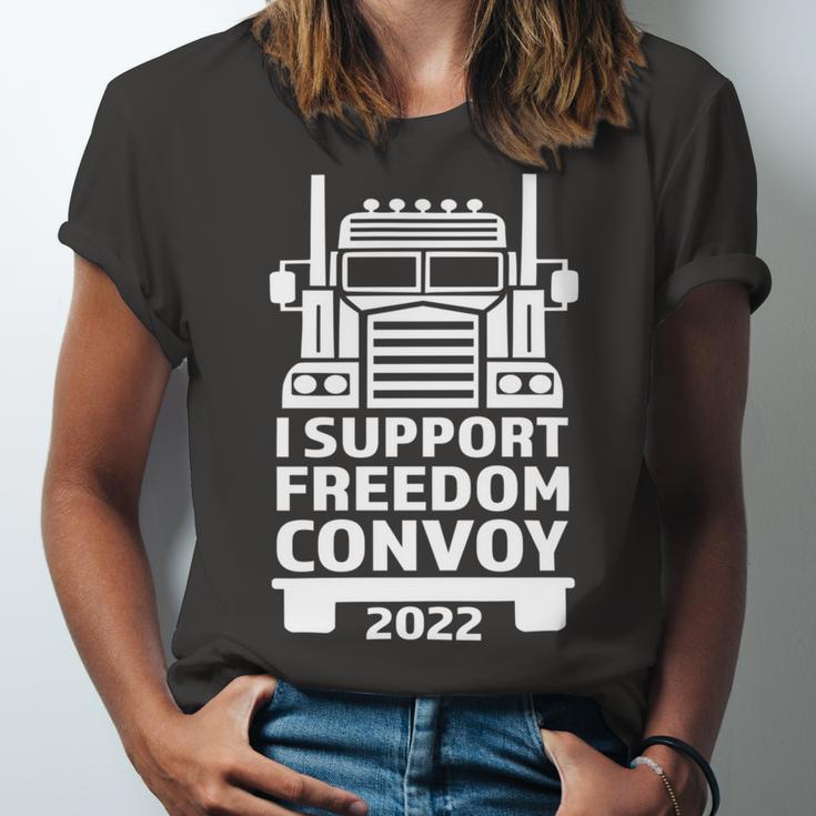 Freedom Convoy 2022 In Support Of Truckers Mandate Freedom Unisex Jersey Short Sleeve Crewneck Tshirt