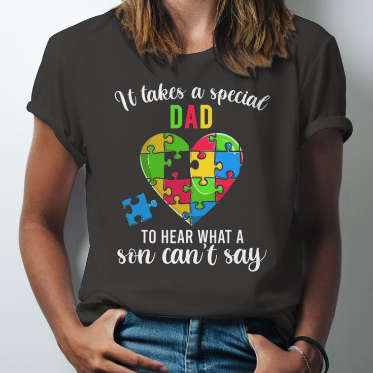 Fun Heart Puzzle S Dad Autism Awareness Support Jersey T-Shirt