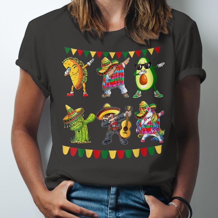 Funny Dabbing Taco Cinco De May Mexican Food V6 Unisex Jersey Short Sleeve Crewneck Tshirt