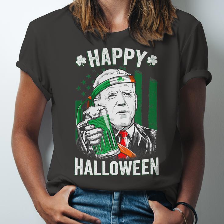 Funny Leprechaun Biden Happy Halloween For St Patricks Day Unisex Jersey Short Sleeve Crewneck Tshirt