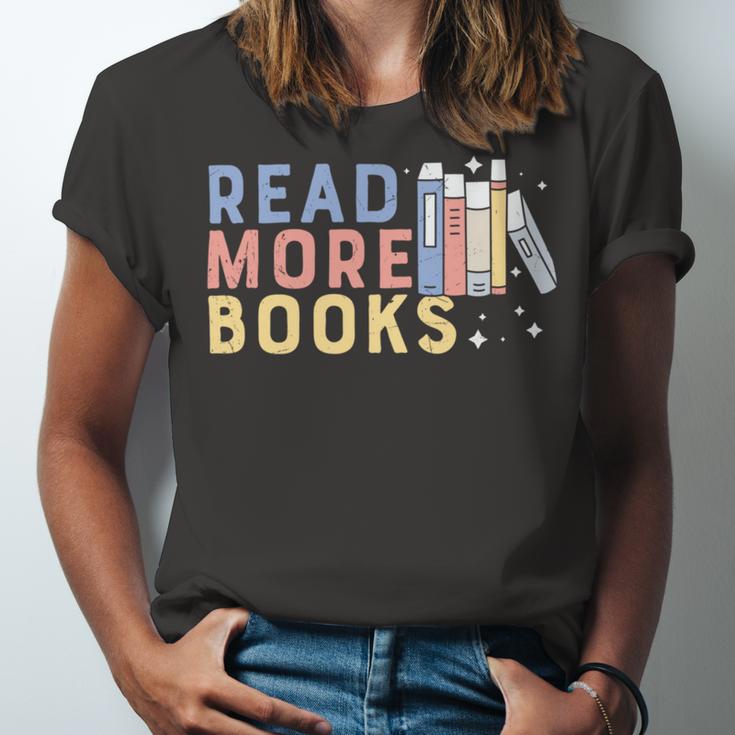 Funny Read More Books Gift Unisex Jersey Short Sleeve Crewneck Tshirt