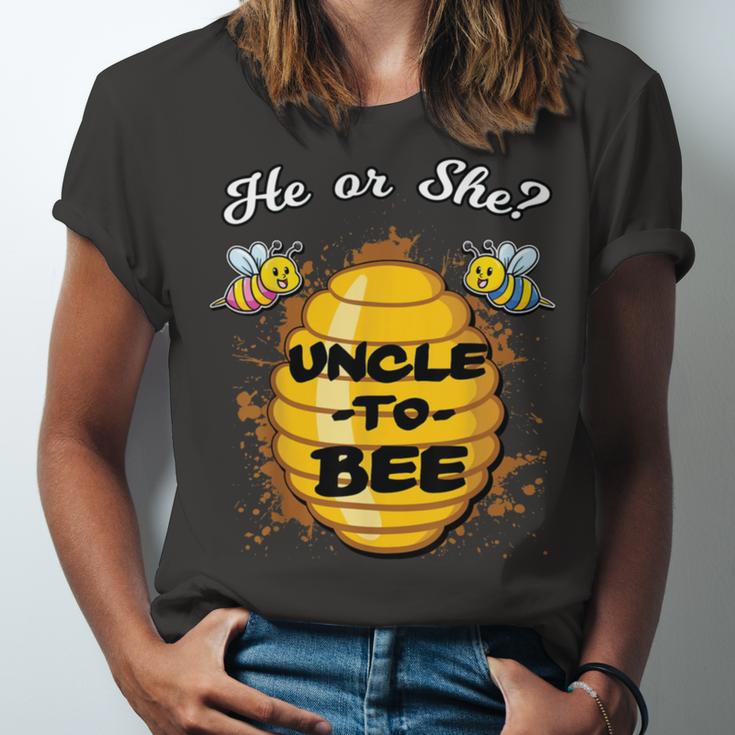 Gender Reveal He Or She Uncle To Bee Unisex Jersey Short Sleeve Crewneck Tshirt