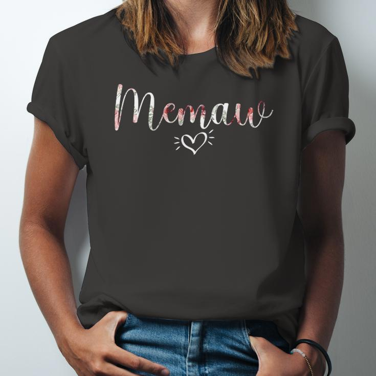 Grandma Floral Memaw Heart Present Jersey T-Shirt