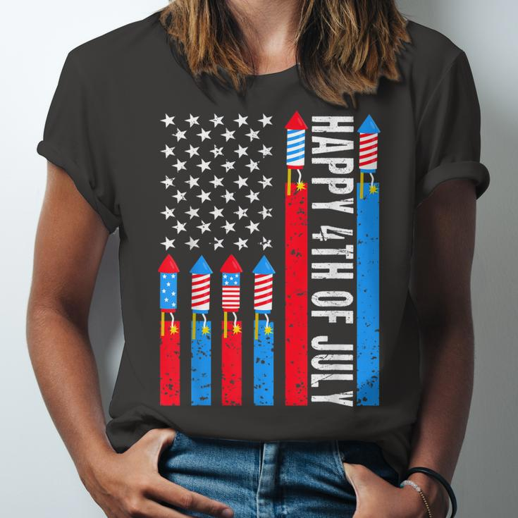 Happy 4Th Of July American Flag Fireworks Patriotic Outfits Jersey T-Shirt