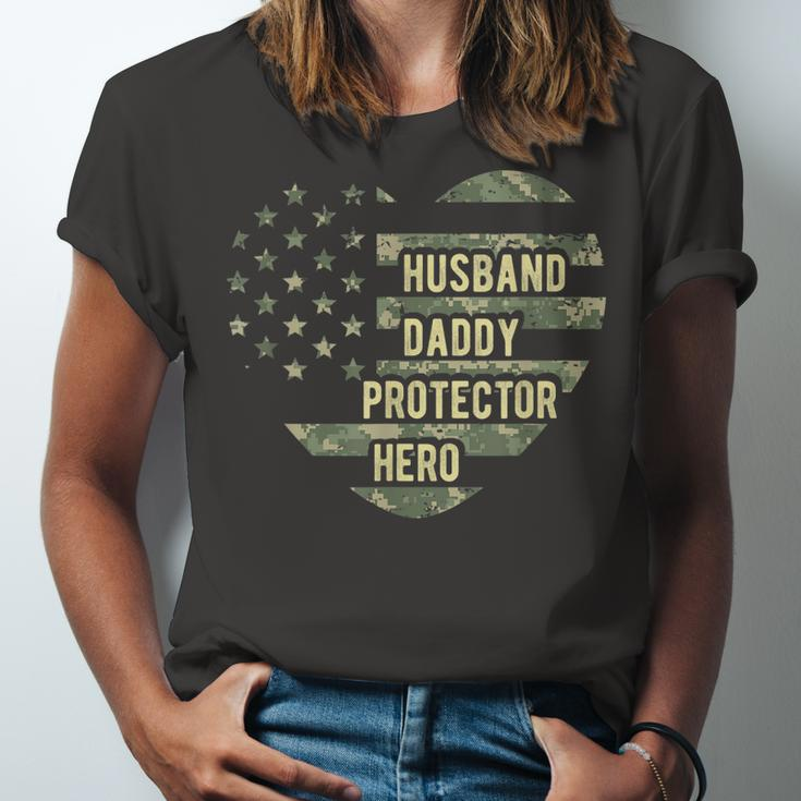 Husband Daddy Protector Heart Camoflage Fathers Day Jersey T-Shirt