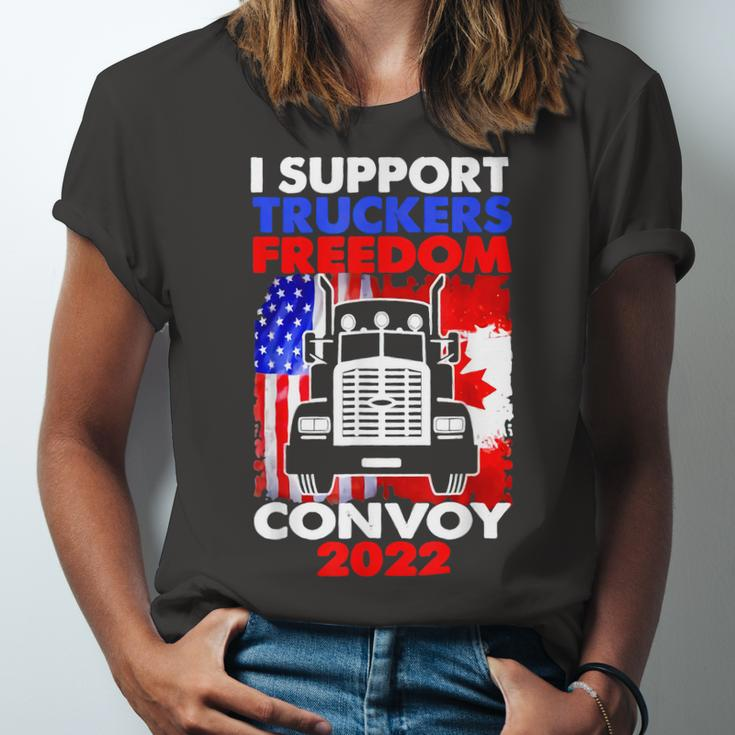I Support Truckers Freedom Convoy 2022 V3 Unisex Jersey Short Sleeve Crewneck Tshirt