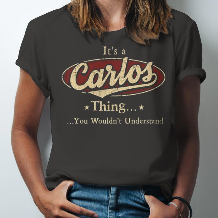 Its A Carlos Thing You Wouldnt Understand Shirt Personalized Name GiftsShirt Shirts With Name Printed Carlos Unisex Jersey Short Sleeve Crewneck Tshirt