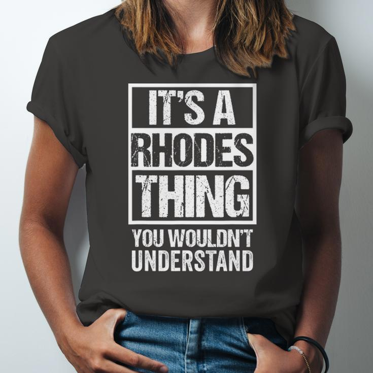 Its A Rhodes Thing You Wouldnt Understand Surname Name Jersey T-Shirt