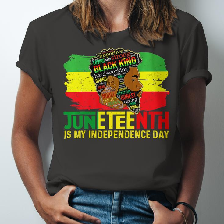 Juneteenth Is My Independence Day Black King Fathers Day Unisex Jersey Short Sleeve Crewneck Tshirt