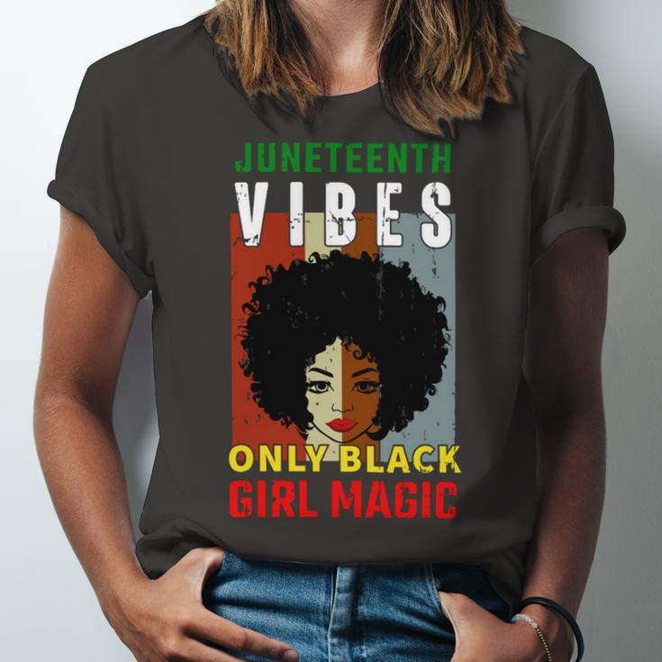 Juneteenth Vibes Only Black Girl Magic Tshirt Unisex Jersey Short Sleeve Crewneck Tshirt