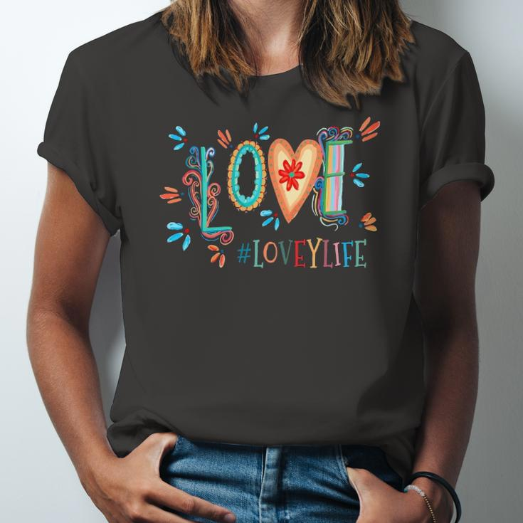 Love Lovey Life Colorful Jersey T-Shirt