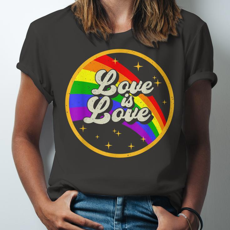Love Is Love Rainbow Lgbt Gay Lesbian Pride Jersey T-Shirt