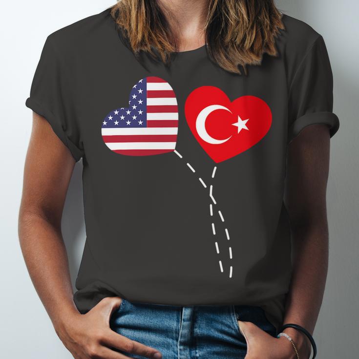 Loving Usa Turkey Flag Heart Turkish 13 Shirt Unisex Jersey Short Sleeve Crewneck Tshirt