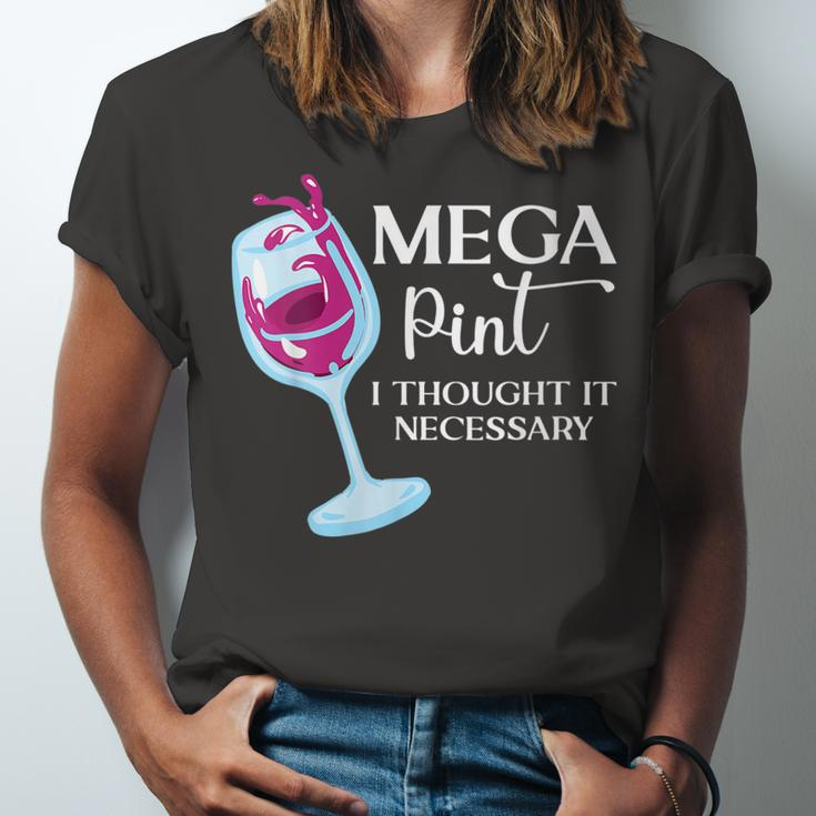 Mega Pint I Thought It Necessary Sarcastic Wine Jersey T-Shirt