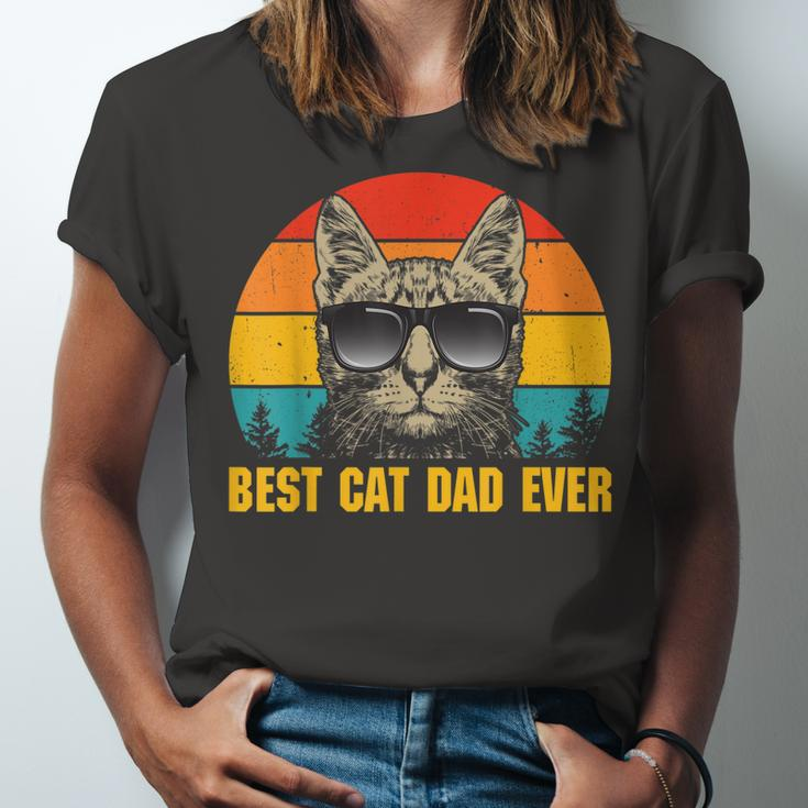 Mens Best Cat Dad Ever For Dad On Fathers Day Cat Daddy Unisex Jersey Short Sleeve Crewneck Tshirt