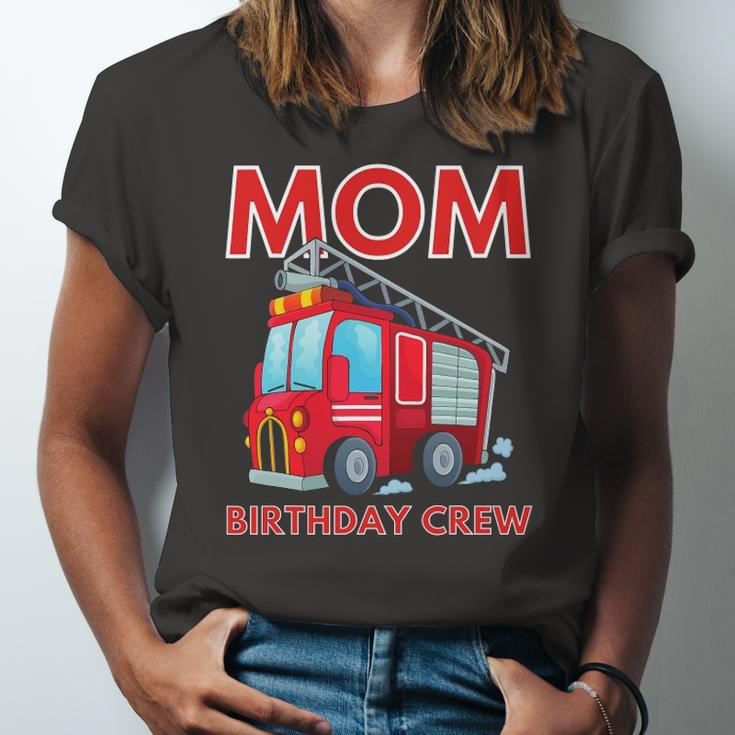 Mom Birthday Crew Fire Truck Fire Engine Firefighter Jersey T-Shirt