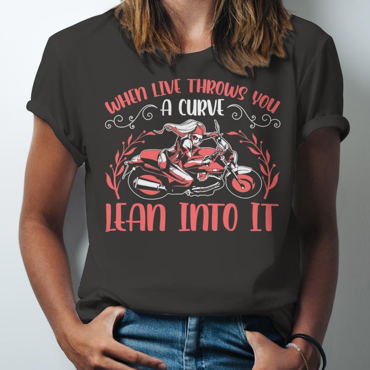 Motorcycle Saying When Live Throws You 474 Shirt Unisex Jersey Short Sleeve Crewneck Tshirt