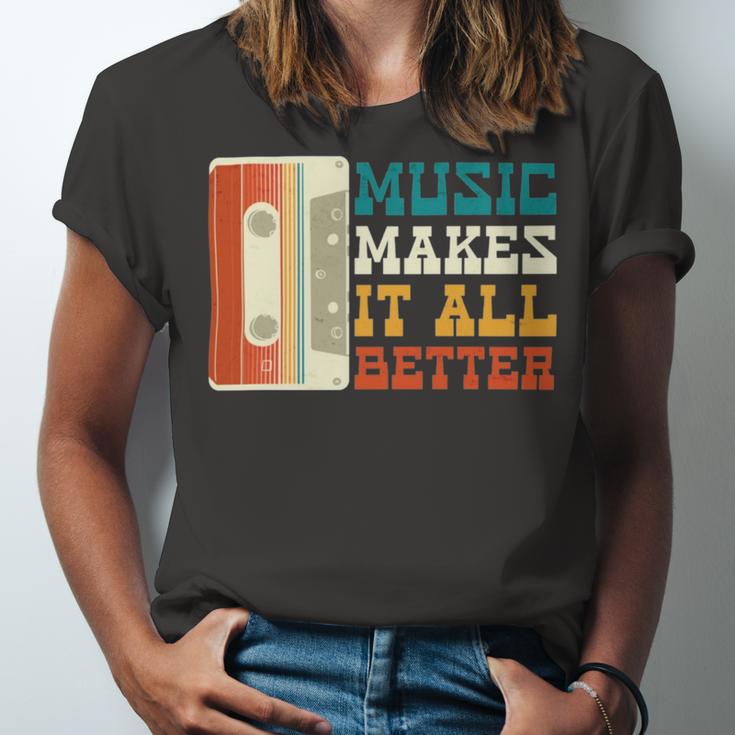 Music Makes It All Better 764 Shirt Unisex Jersey Short Sleeve Crewneck Tshirt